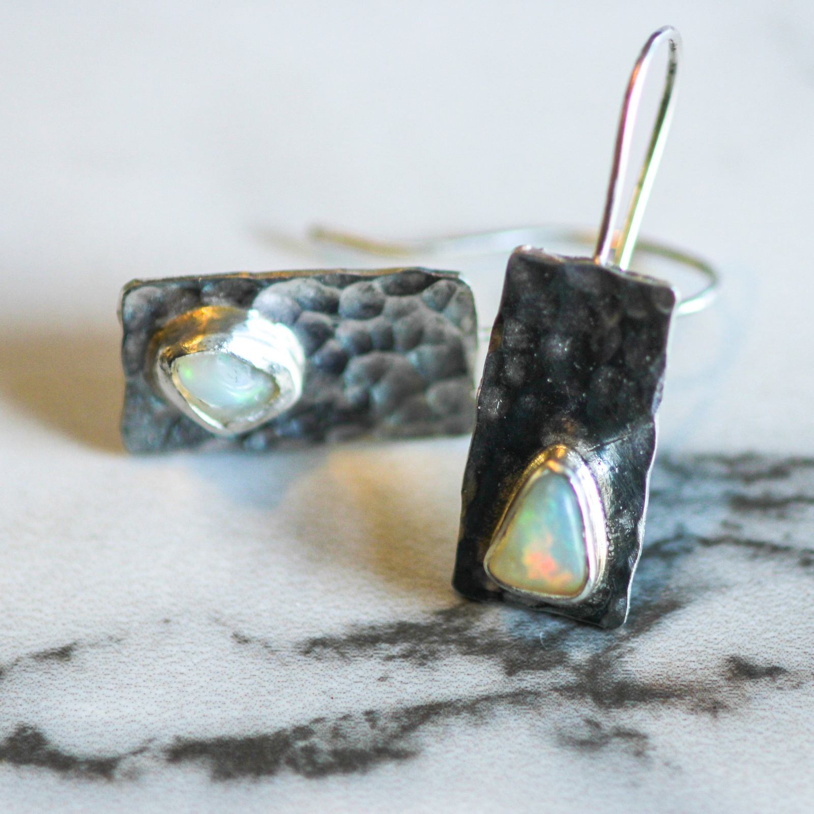 Raw opal store earrings